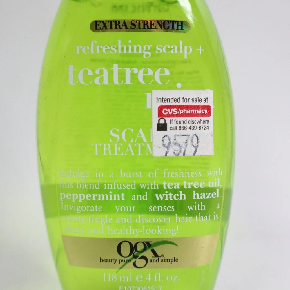 2 PACK OGX Extra Strength Refreshing Scalp Teatree Mint Scalp Treatment 4Oz Each